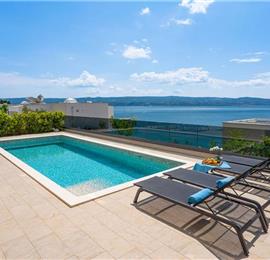 5 bedroom beachfront villa with heated pool near Omis, sleeps 9